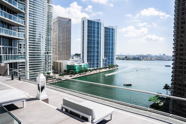 property view of water featuring a view of city