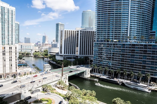 view of city featuring a water view