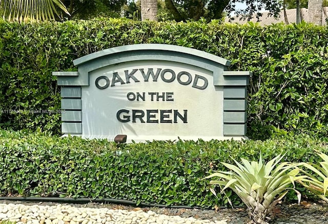 view of community sign