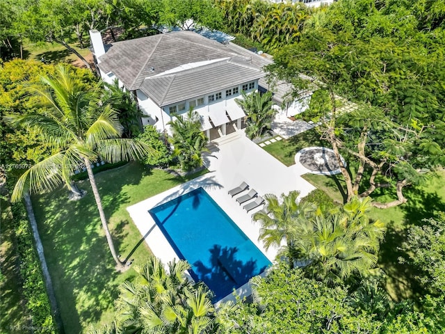 4550 Sunset Dr, Coral Gables, FL 33143 - aerial view of property and surrounding area with a pool area