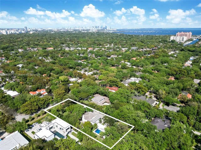4550 Sunset Dr, Coral Gables, FL 33143 - view of property location featuring city skyline and property boundaries highlighted