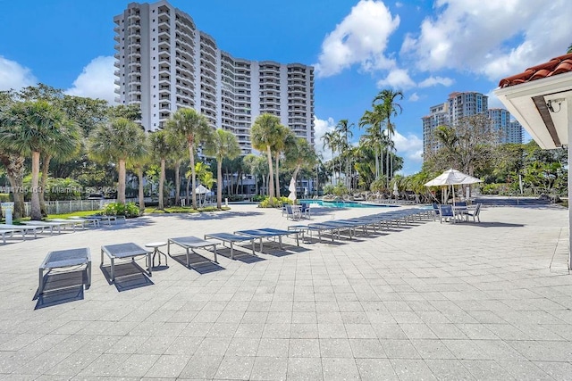 3300 NE 191st St Unit Lp03, Aventura, FL 33180 - view of home's community with a pool and a patio area