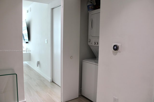 1300 S Miami Ave Unit 3108, Miami, FL 33130 - clothes washing area featuring laundry area and stacked washer and clothes dryer