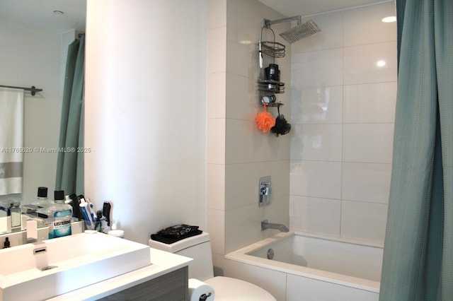 1300 S Miami Ave Unit 3108, Miami, FL 33130 - bathroom featuring toilet, vanity, and shower / bath combination with curtain