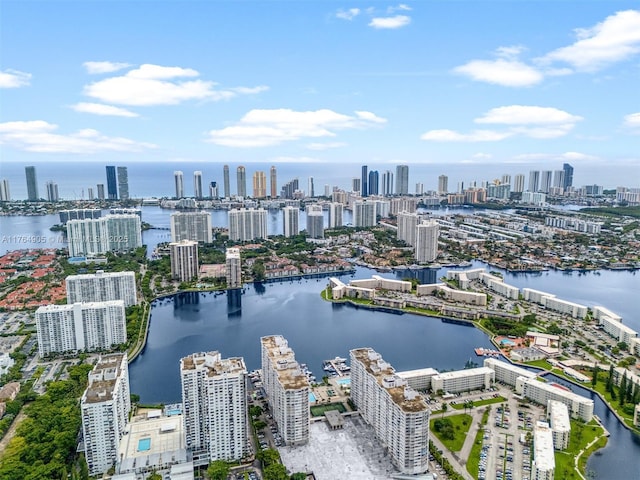 18041 Biscayne Blvd Unit Ph02, Aventura, FL 33160 - birds eye view of property featuring a water view and a city view