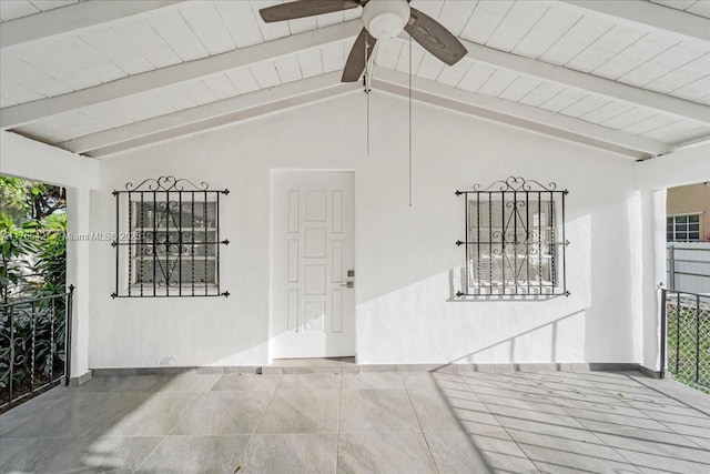 2911 NW 30th St, Miami, FL 33142 - exterior space with stucco siding and a ceiling fan