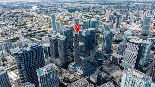 aerial view with a view of city
