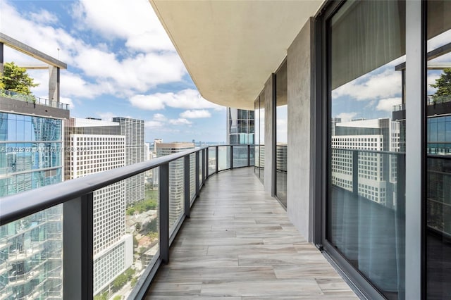 balcony featuring a city view