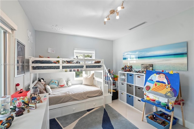 bedroom with visible vents