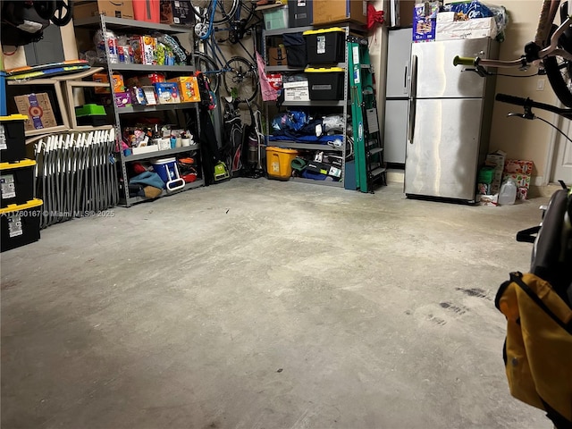 garage featuring freestanding refrigerator