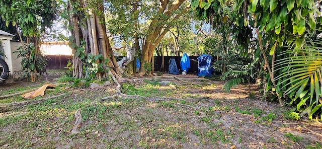 view of yard featuring fence