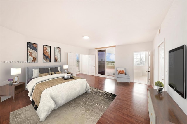 1650 Coral Way Unit Ph-9, Miami, FL 33145 - bedroom with wood finished floors, access to outside, and baseboards