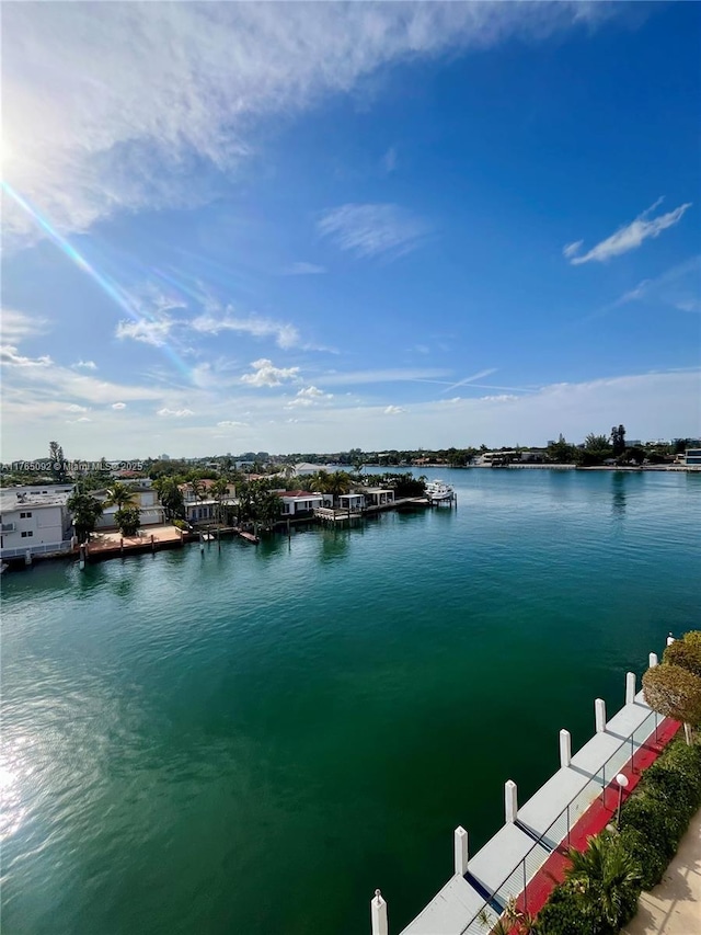 8530 Byron Ave Unit 502, Miami Beach, FL 33141 - water view featuring a dock