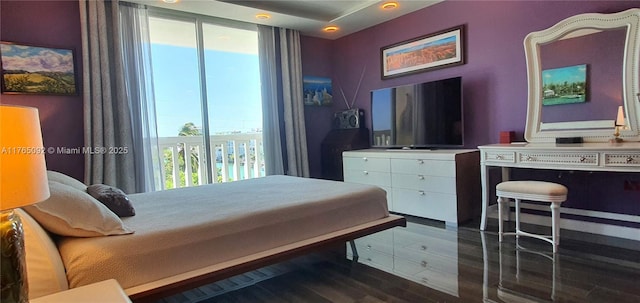 8530 Byron Ave Unit 502, Miami Beach, FL 33141 - bedroom with dark wood-style floors