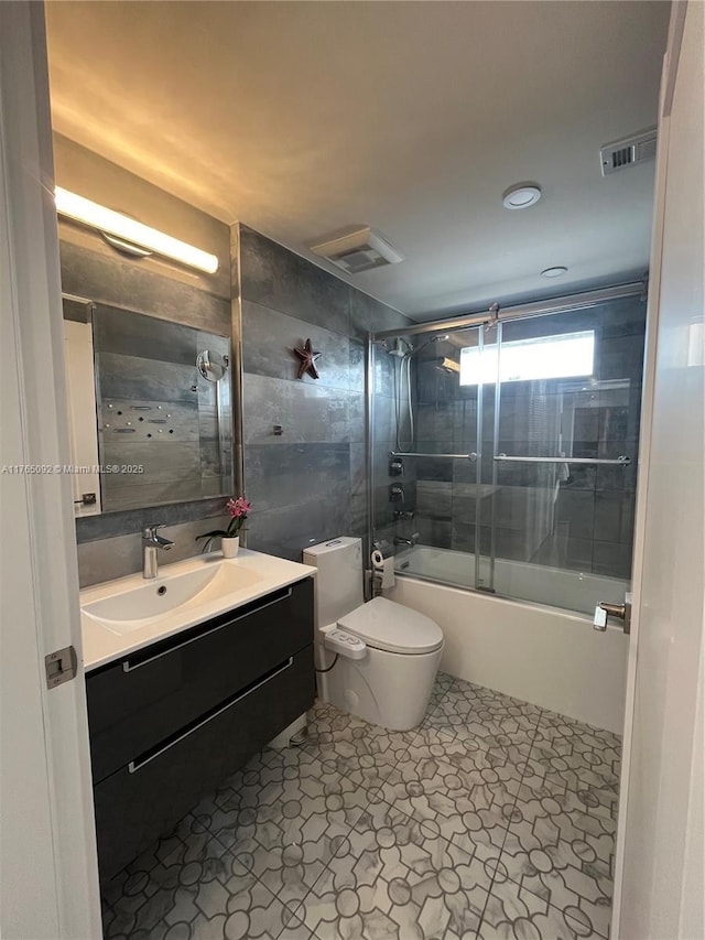 8530 Byron Ave Unit 502, Miami Beach, FL 33141 - bathroom with vanity and enclosed tub / shower combo