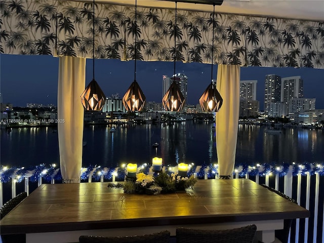 410 Golden Isles Dr Unit 603, Hallandale Beach, FL 33009 - dining room with a water view