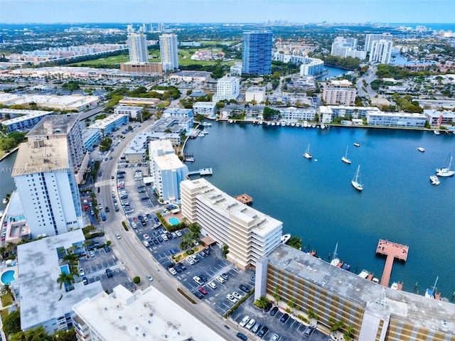 410 Golden Isles Dr Unit 603, Hallandale Beach, FL 33009 - birds eye view of property with a water view and a view of city