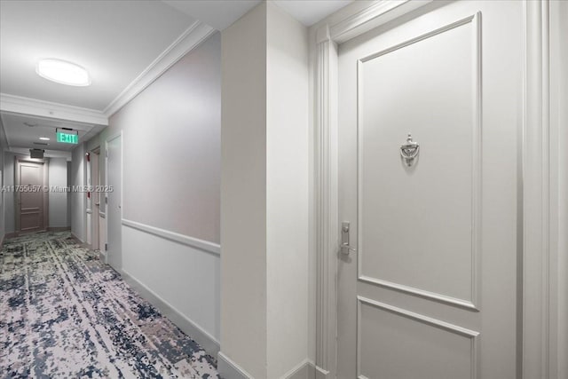 888 Brickell Key Dr Unit 1502, Miami, FL 33131 - hall featuring crown molding and baseboards