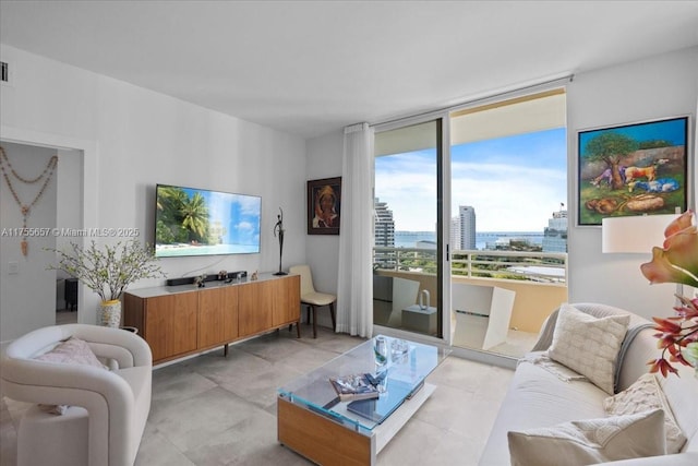 888 Brickell Key Dr Unit 1502, Miami, FL 33131 - living room featuring expansive windows