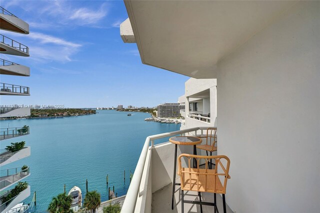 6820 Indian Creek Dr Unit 9A, Miami Beach, FL 33141 - balcony featuring a water view