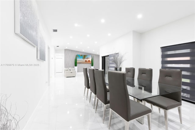 18650 SW 127th Ct, Miami, FL 33177 - dining room featuring recessed lighting and light marble finish flooring