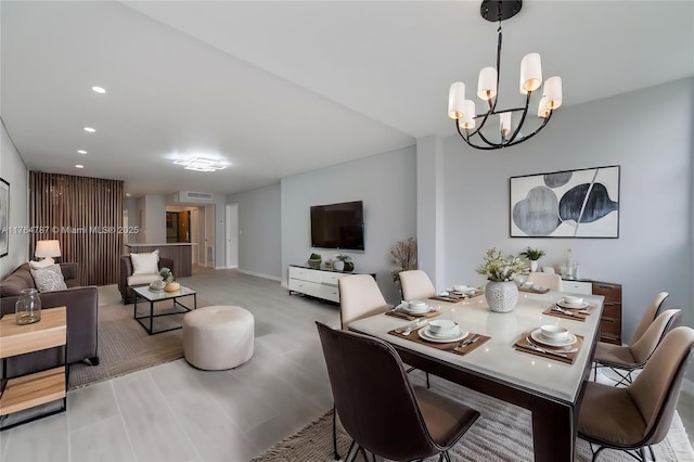 1710 NE 191st St Unit 315-3, Miami, FL 33179 - dining room with an inviting chandelier and recessed lighting
