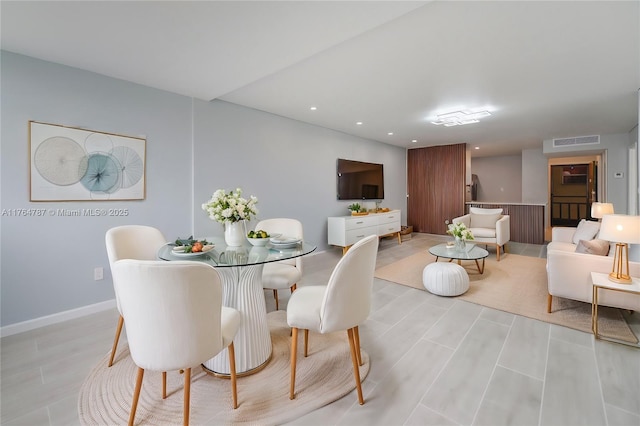 1710 NE 191st St Unit 315-3, Miami, FL 33179 - dining area featuring visible vents, recessed lighting, and baseboards
