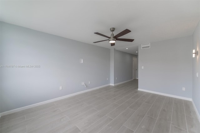1710 NE 191st St Unit 315-3, Miami, FL 33179 - unfurnished room with light wood-type flooring, a ceiling fan, visible vents, and baseboards