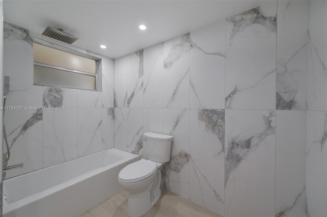 1710 NE 191st St Unit 315-3, Miami, FL 33179 - full bath with recessed lighting, visible vents, a combined bath / shower with rainfall shower, and toilet