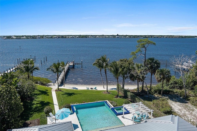 pool with a water view