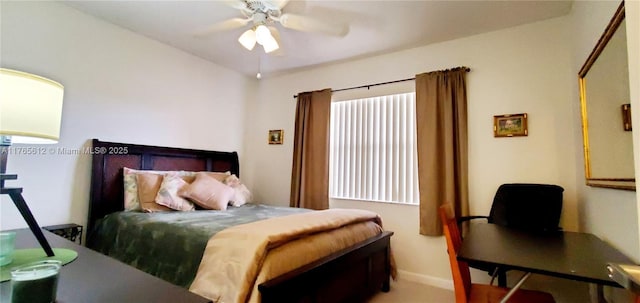 bedroom with a ceiling fan