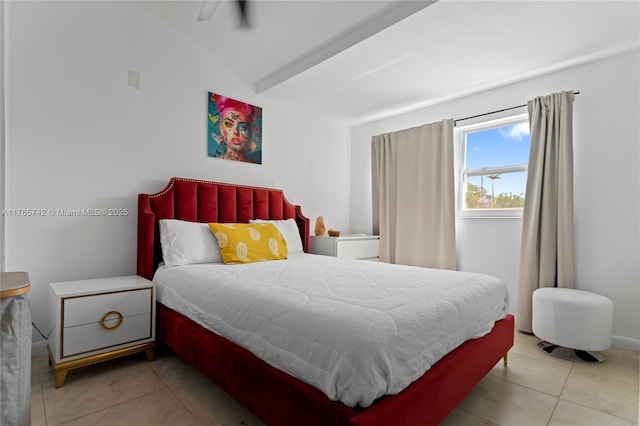 5233 NE 4th Ave, Oakland Park, FL 33334 - bedroom featuring tile patterned flooring and vaulted ceiling