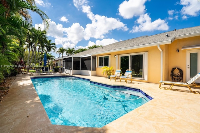 311 NW 197th Ave, Pembroke Pines, FL 33029 - pool with a patio area and a sunroom