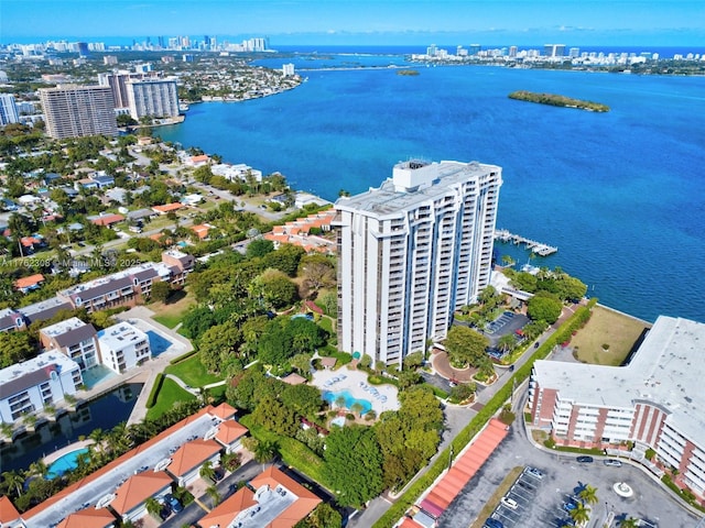 4000 Towerside Ter Unit 302, Miami, FL 33138 - aerial view of property and surrounding area featuring nearby urban area and a large body of water