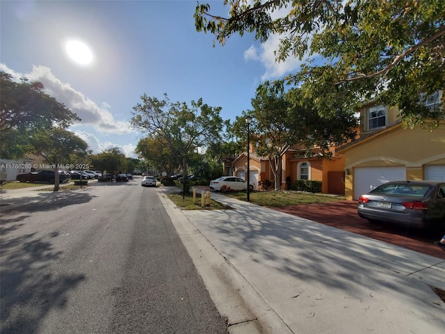 view of road with sidewalks