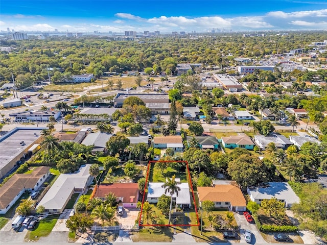bird's eye view featuring a city view