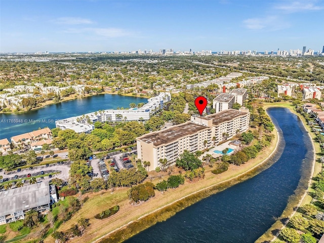 800 NE 195th St Unit 716, Miami, FL 33179 - birds eye view of property with a water view and a city view