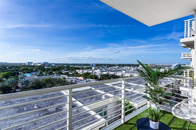 balcony featuring a view of city
