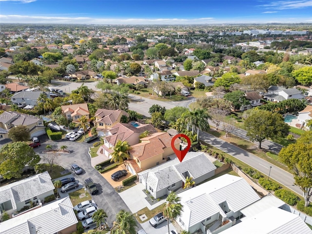 bird's eye view with a residential view
