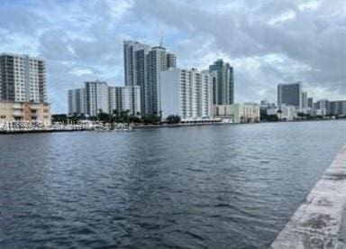 property view of water with a city view