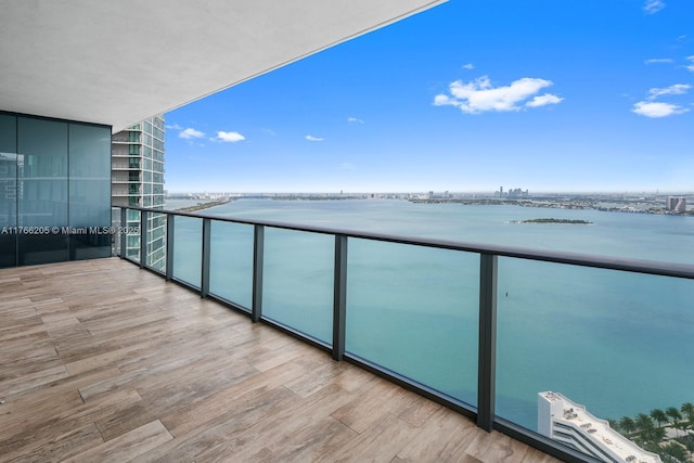 balcony with a water view