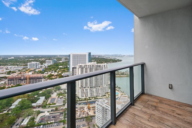 balcony featuring a city view