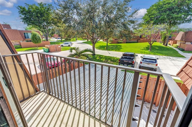 balcony with a residential view