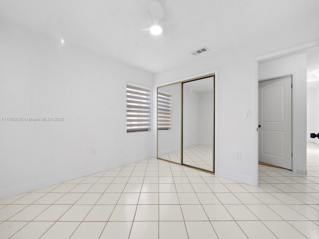 13481 SW 103rd St, Miami, FL 33186 - unfurnished bedroom with a closet, visible vents, ceiling fan, and baseboards