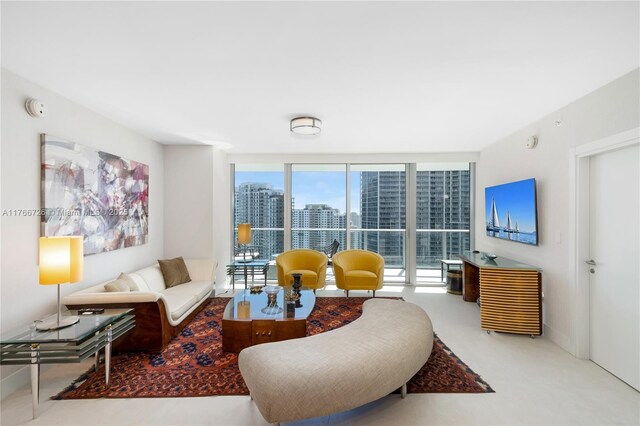 200 Biscayne Boulevard Way Unit 3207, Miami, FL 33131 - carpeted living area featuring expansive windows