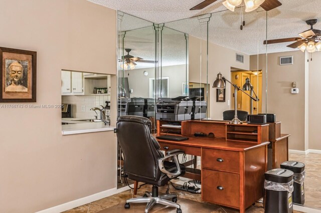 1045 Country Club Dr Unit 304, Margate, FL 33063 - office space with a sink, visible vents, and a ceiling fan