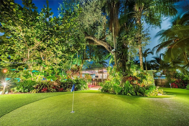 view of yard featuring fence