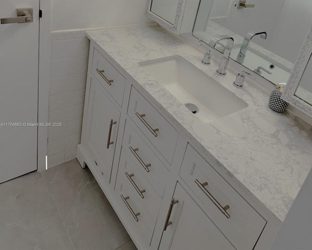 3836 Via Poinciana Unit 604, Lake Worth, FL 33467 - bathroom with vanity and marble finish floors