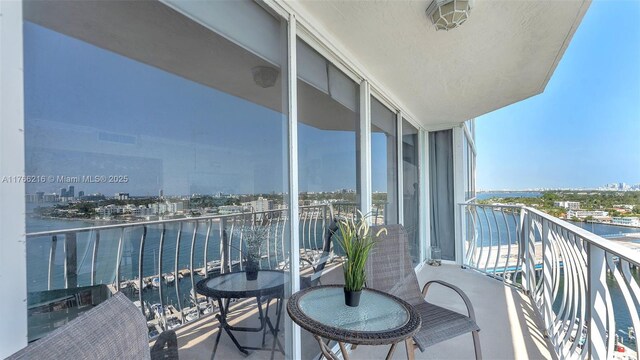 7601 E Treasure Dr Unit 1518, North Bay Village, FL 33141 - balcony with a water view