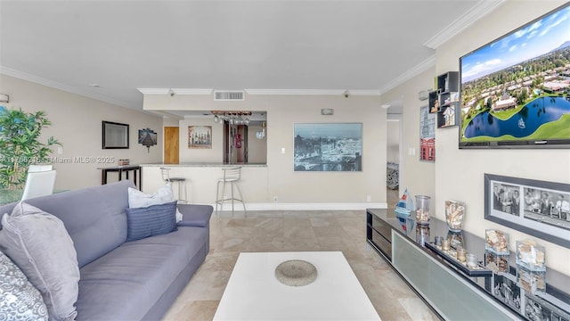 7601 E Treasure Dr Unit 1518, North Bay Village, FL 33141 - living area featuring ornamental molding and baseboards